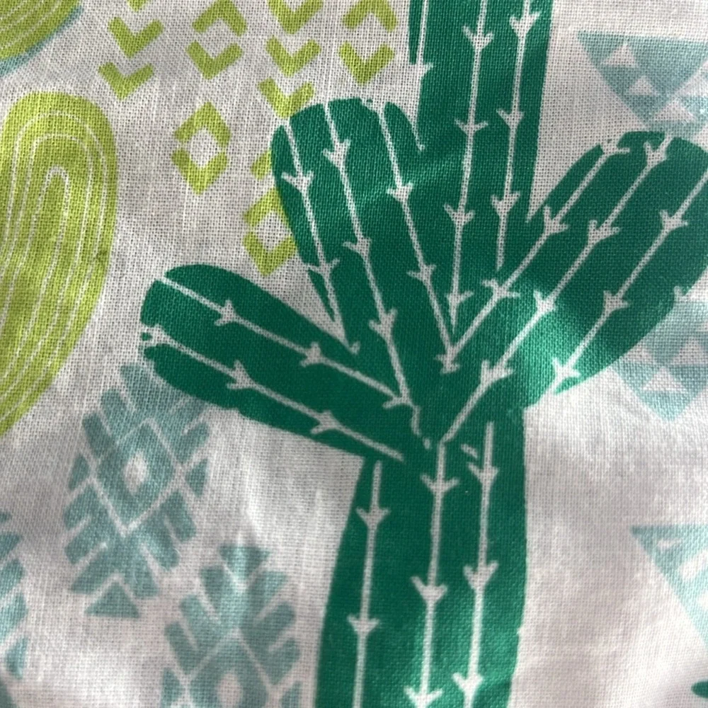 🌞 Mainstays oven mitt turquoise & green cactus over white Southwestern OS